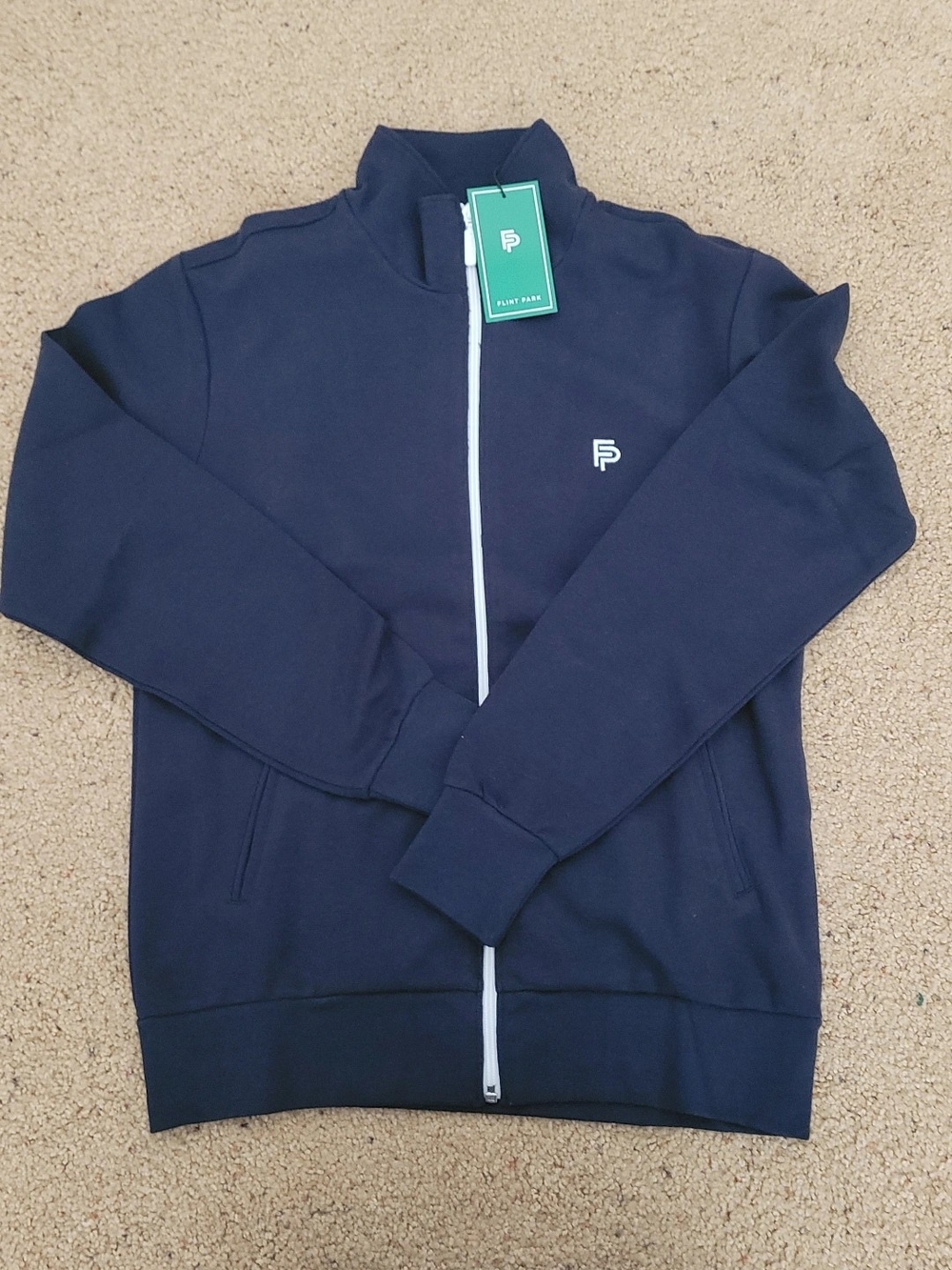 Men's Navy Full-Zip Track Sweater